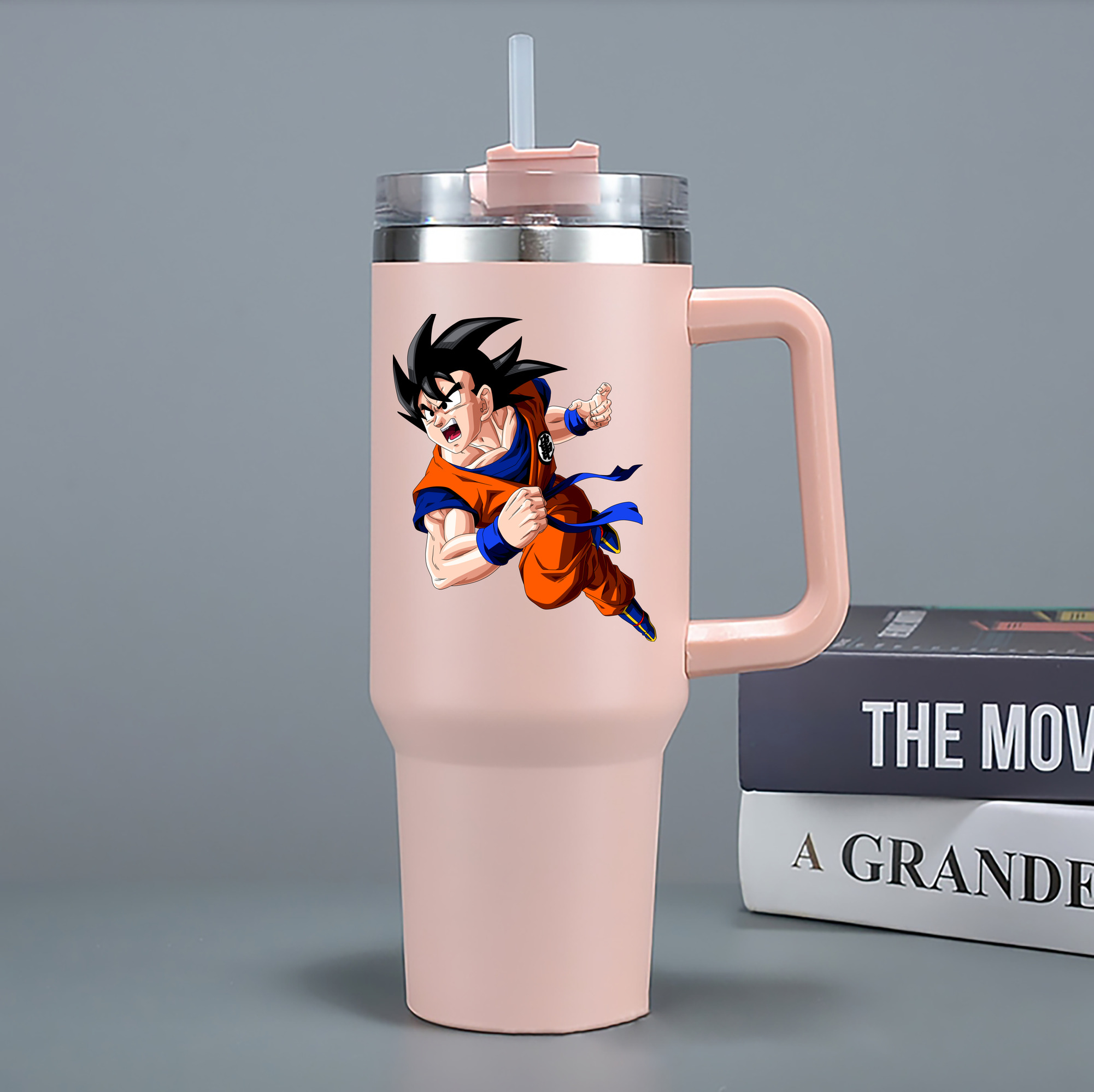 （画像用） ドラゴンボール 孫悟空（そん ごくう）Son Goku カカロット DRAGON BALL Kakarotto 1200mL車用タンブラー - クリスタルステッカー（プラスチックストロー付き）